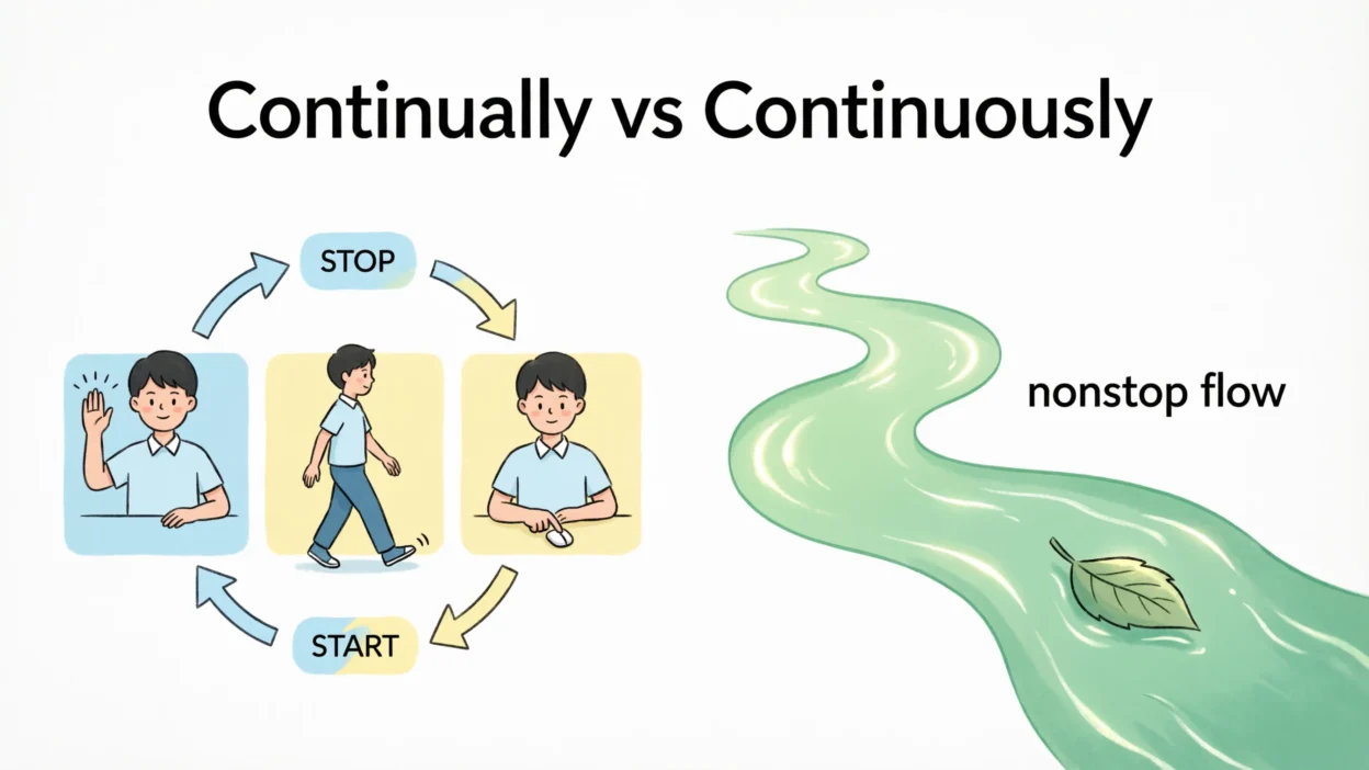 Continually vs Continuously